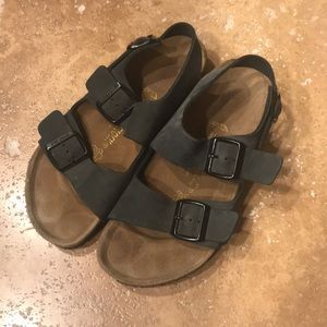 NWOT MILANO BIRKENSTOCK GRAY SANDALS
